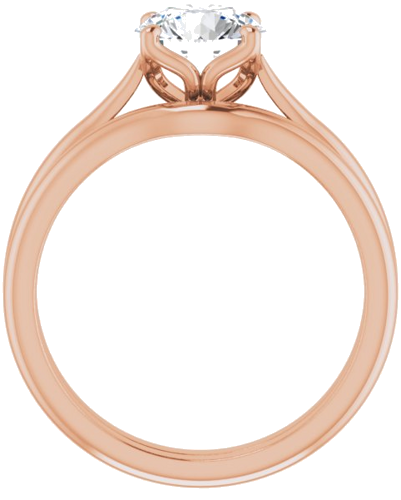 14K Rose  7 mm Round Solitaire Engagement Ring Mounting (7)