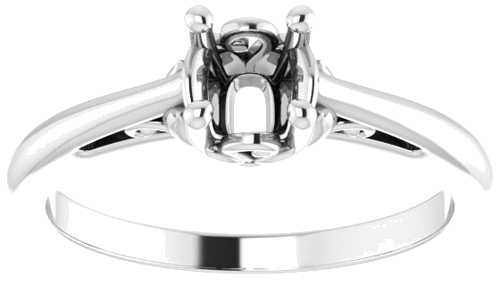 14K White 5.2 mm Round Solitaire Engagement Ring Mounting (3)