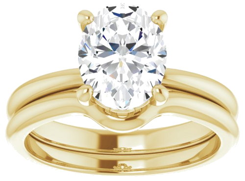 Sužadėtuvių Žiedas „Solitaire“ 585 Geltonojo Aukso Oval 9mm x 7mm (8)