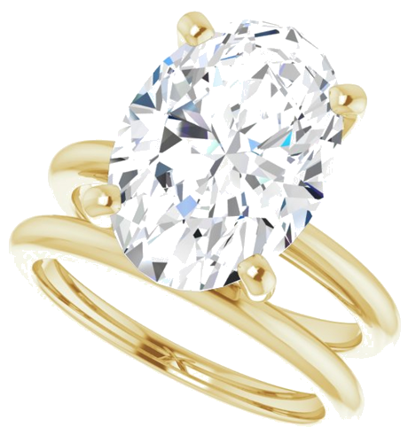 Sužadėtuvių Žiedas „Solitaire“ 585 Geltonojo Aukso Oval 14mm x 10mm (10)