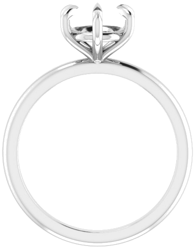 14K White 7.4 mm Round Solitaire Engagement Ring Mounting (1)