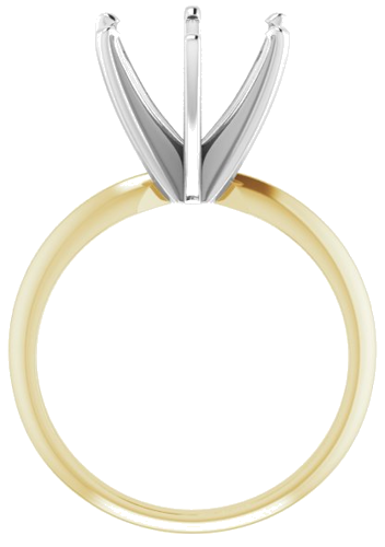 14K Yellow   White 10.2-10.6 mm Round 6-Prong Solitaire Ring Mounting (2)