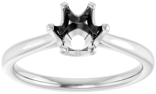14K White 6.5 mm Round Engagement Ring Mounting (3)