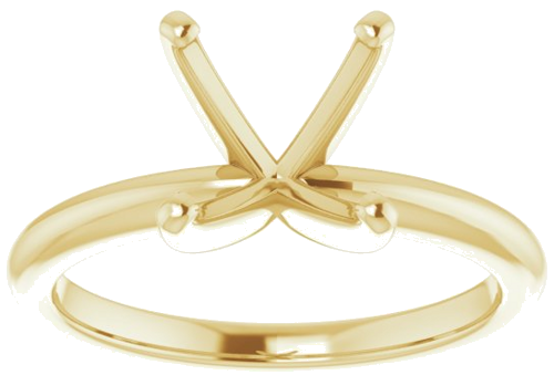 14K Yellow  8 mm Cushion Solitaire Engagement Ring Mounting (3)