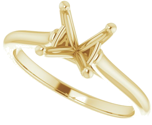 Sužadėtuvių Žiedas „Solitaire“ 585 Geltonojo Aukso Round 7.4mm (5)