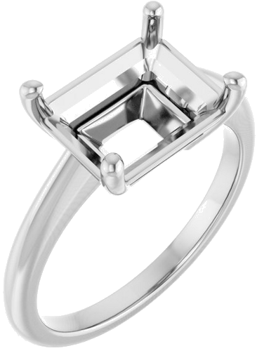 Sužadėtuvių Žiedas „Solitaire“ 585 Baltojo Aukso Emerald 10mm x 8mm (1)