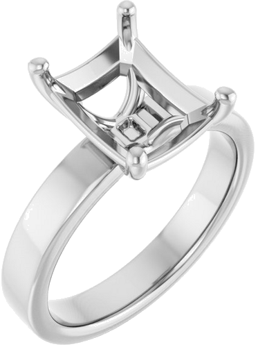 Sužadėtuvių Žiedas „Solitaire“ 14k white gold Emerald 10mm x 8mm (1)