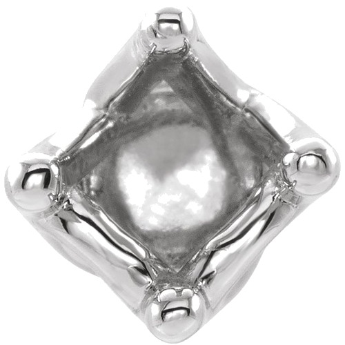 14K White 6 mm Round Solitaire Slide Pendant Mounting (1)