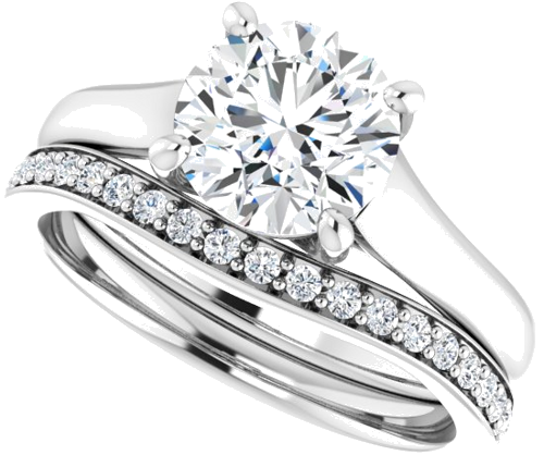 14K White 7.4 mm Round Solitaire Engagement Ring Mounting (10)