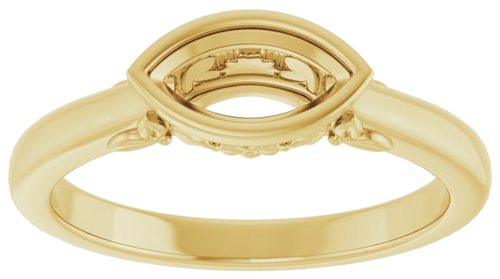 14K Yellow 8x4 mm Marquise Solitaire Engagement Ring Mounting (3)