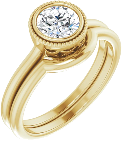 14K Yellow 5.8 mm Round Engagement Ring Mounting (6)