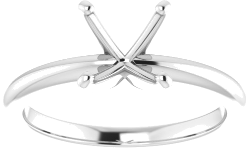 14K White  5.5x5.5 mm Square Solitaire Engagement Ring Mounting (3)