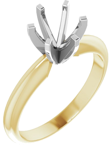 14K Yellow   Platinum 6-6.6 mm Round 6-Prong Solitaire Ring Mounting (1)