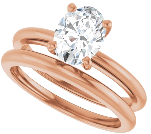 Sužadėtuvių Žiedas 14k rose gold Oval 8mm x 6mm (10)