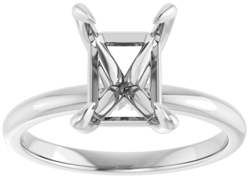 Sužadėtuvių Žiedas „Solitaire“ 585 Baltojo Aukso Emerald 9mm x 7mm (3)