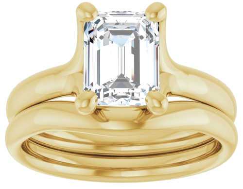 Sužadėtuvių Žiedas „Solitaire“ 14k yellow gold Emerald 8mm x 6mm (8)