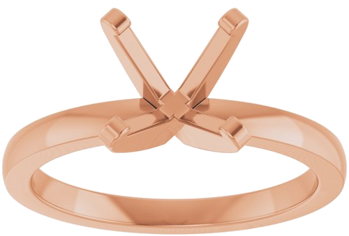 Sužadėtuvių Žiedas „Solitaire“ 585 Rožinis Aukso Round 8mm (3)