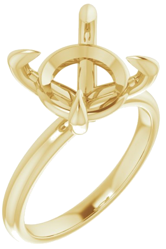 14K Yellow  11 mm Round Solitaire Engagement Ring Mounting (1)