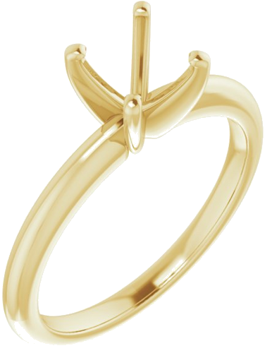 14K Yellow  5 mm Square Solitaire Engagement Ring Mounting (1)