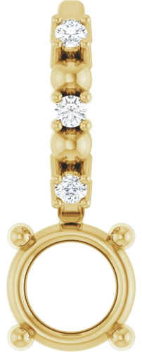 14K Yellow 4 mm Round .01 CTW Natural Diamond Semi-Set Charm Pendant (1)