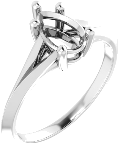 Sterling Silver 8x5 mm Pear Solitaire Engagement Ring Mounting (1)