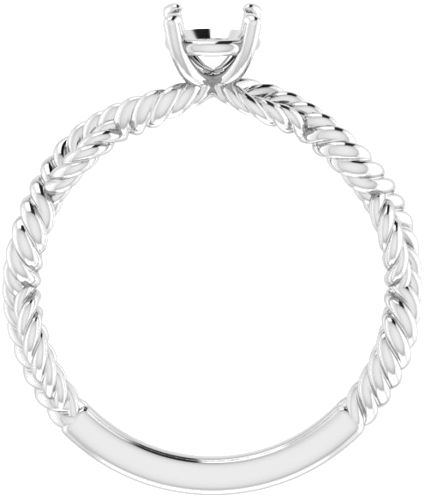 18K White  5.2 mm Round Solitaire Engagement Ring Mounting (2)