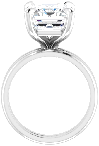 14K White  12x10 mm Emerald Solitaire Engagement Ring Mounting (7)