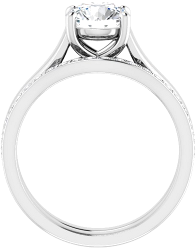 14K White 7 mm Round Solitaire Engagement Ring Mounting (7)