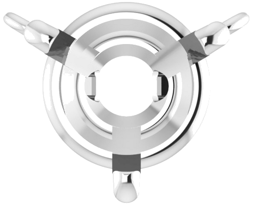 Pakabukas „Round 3-Prong“ 585 Baltojo Aukso Round 6.5mm (1)