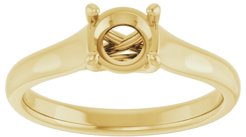 14K Yellow 5.8 mm Round Solitaire Engagement Ring Mounting (3)