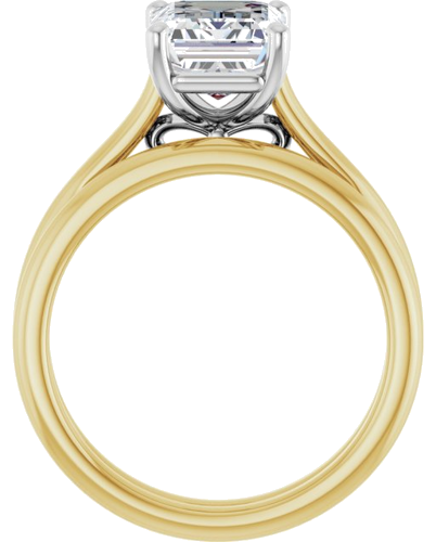 Sužadėtuvių Žiedas „Solitaire“ 585 Baltojo Ir Geltonojo Aukso Emerald 9mm x 7mm (7)