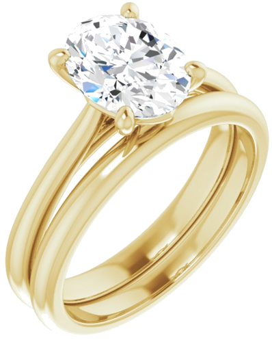 14K Yellow 9x7 mm Oval Solitaire Engagement Ring Mounting (6)