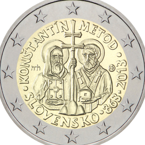 2013 Словакия Константин и Методий - монета от 2 евро (2)
