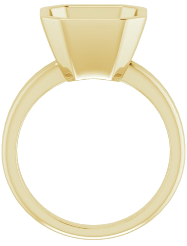 14K Yellow 10 mm Asscher Engagement Ring Mounting (2)