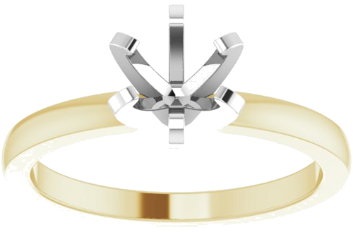 14K Yellow White 5.7-6 mm Round Solitaire Engagement Ring Mounting (3)