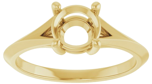 14K Yellow 6.5 mm Round Solitaire Engagement Ring Mounting (3)