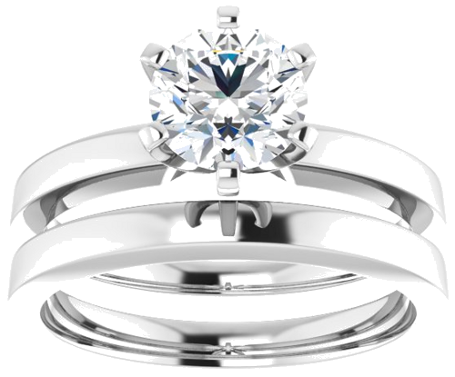 14K White 6.5 mm Round Solitaire Engagement Ring Mounting (8)