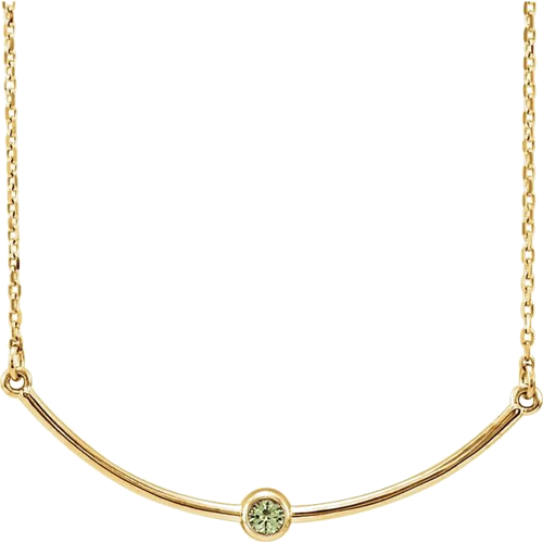14K Yellow 1-Stone Family Bezel-Set Bar 16-18  Necklace Mounting (3)