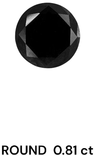 0.81 carat Fancy Black-VVS2 Excellent cut Natūralus Round Deimantas (1)