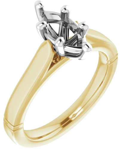 Sužadėtuvių Žiedas „Solitaire“ 750 Baltojo Ir Geltonojo Aukso Marquise 10mm x 5mm (1)