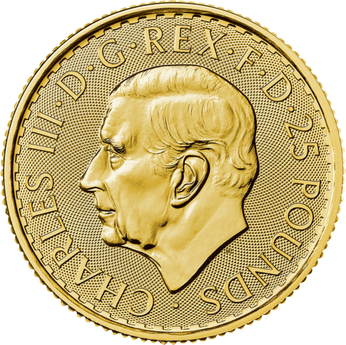 1/4 oz Британия 2023 Карл III Великобритания золотая монета (2)