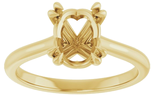 14K Yellow 9x7 mm Oval Solitaire Engagement Ring Mounting (3)
