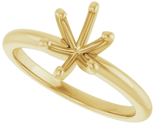 14K Yellow  8x6 mm Oval Solitaire Engagement Ring Mounting (5)