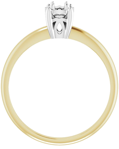 14K Yellow   White 4.1 mm Round 4-Prong Illusion Solitaire Ring Mounting (2)