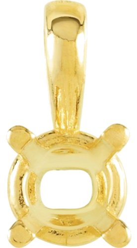 14K Yellow 3.5 mm Round Youth Solitaire Pendant Mounting (1)