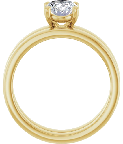Sužadėtuvių Žiedas „Solitaire“ 585 Geltonojo Aukso Oval 8mm x 6mm (7)
