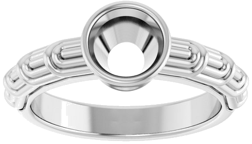 14K White 6.5 mm Round Solitaire Engagement Ring Mounting (3)