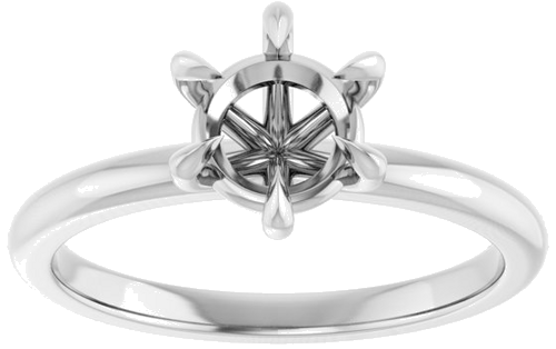 Sužadėtuvių Žiedas „Solitaire“ 585 Baltojo Aukso Round 6.5mm (3)