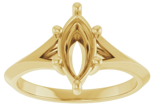 14K Yellow 10x5 mm Marquise Solitaire Engagement Ring Mounting (3)
