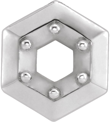 Pakabukas „Geometric“ 585 Baltojo Aukso Round 5mm (1)